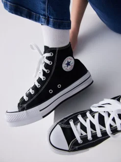 Converse Black Eva Lift High Top Youth Trainers