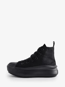 Converse Black Grey Move Platform High Top Junior Trainers