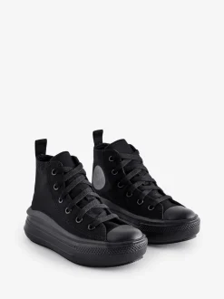 Converse Black Grey Move Platform High Top Junior Trainers