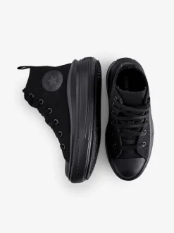 Converse Black Grey Move Platform High Top Junior Trainers