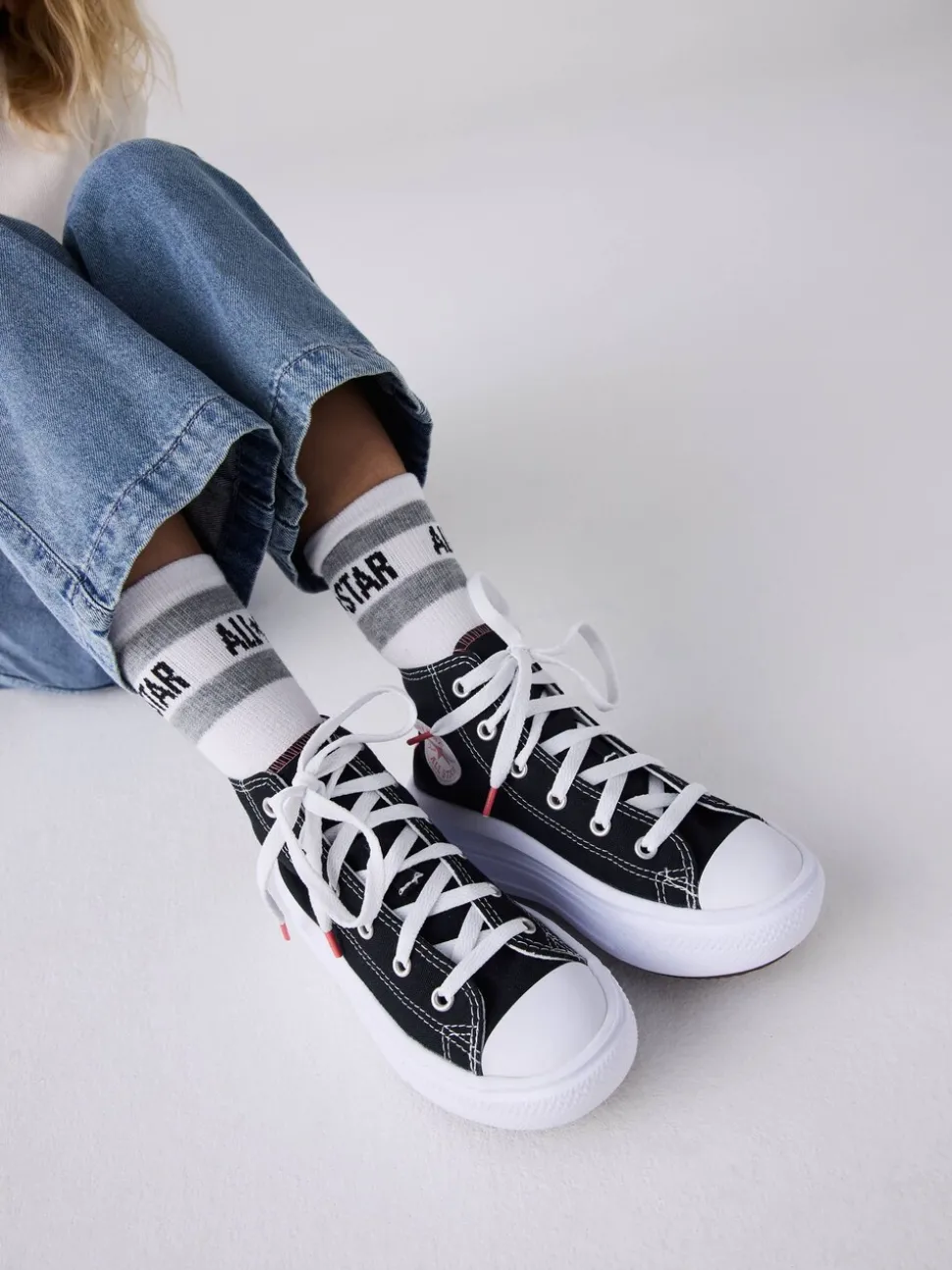Converse Black Move Platform High Top Junior Trainers