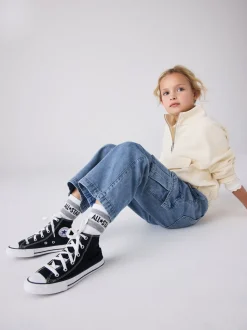 Converse Black/White Chuck Taylor High Top Junior Trainers