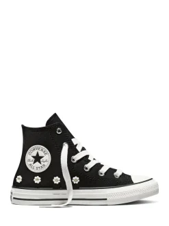 Converse Black/White Chuck Taylor Beaded Hightop Trainers