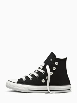 Converse Black/White Chuck Taylor Beaded Hightop Trainers