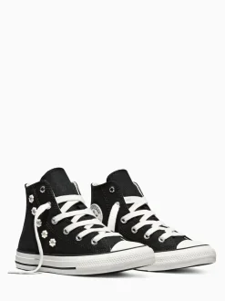 Converse Black/White Chuck Taylor Beaded Hightop Trainers
