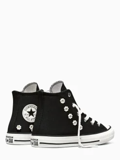 Converse Black/White Chuck Taylor Beaded Hightop Trainers