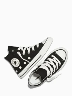 Converse Black/White Chuck Taylor Beaded Hightop Trainers
