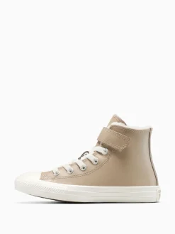 Converse Brown Chuck Taylor Kids Leather Fleece Lining High Trainers