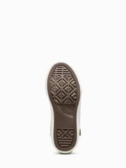 Converse Brown Chuck Taylor Kids Leather Fleece Lining High Trainers