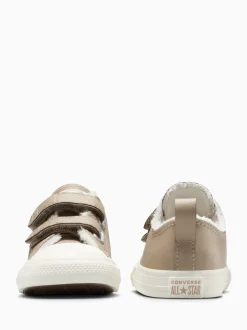 Converse Brown Chuck Taylor Toddler Fleece Lining 2V Trainers