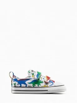 Converse Multi Dinosaur Print Chuck Taylor 2V Trainers