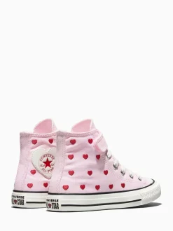 Converse Pink Chuck Taylor Hearts and Rose High Trainers