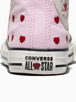 Converse Pink Chuck Taylor Hearts and Rose High Trainers
