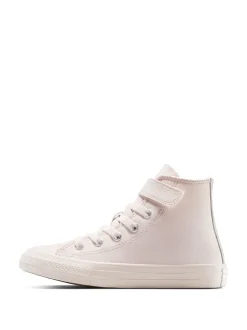 Converse Pink Chuck Taylor Monochrome Kid High Trainers
