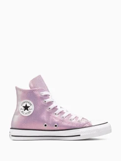 Converse Pink Chuck Taylor Teen Disco Glitter High Trainers