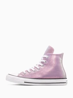 Converse Pink Chuck Taylor Teen Disco Glitter High Trainers