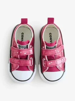 Converse Red Chuck Taylor All Star Infant Glitter EasyOn Trainers