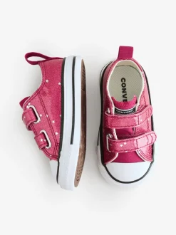Converse Red Chuck Taylor All Star Infant Glitter EasyOn Trainers