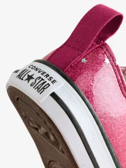 Converse Red Chuck Taylor All Star Infant Glitter EasyOn Trainers