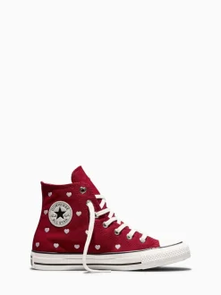 Converse Red Chuck Taylor Hearts and Roses Hightop Trainers