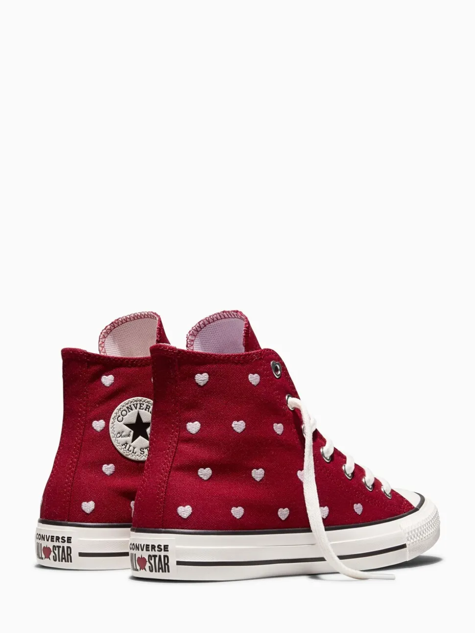 Converse Red Chuck Taylor Hearts and Roses Hightop Trainers