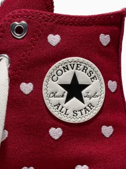 Converse Red Chuck Taylor Hearts and Roses Hightop Trainers