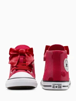 Converse Red Chuck Taylor Toddler Bow High Trainers