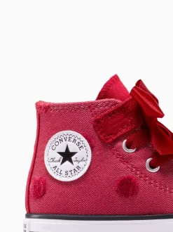 Converse Red Chuck Taylor Toddler Bow High Trainers