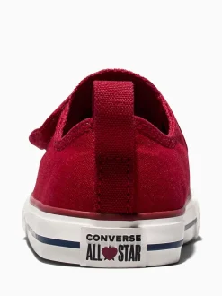 Converse Red Chuck Taylor Toddler Heart 1V Trainers