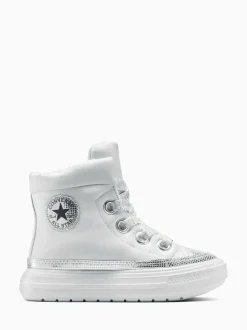 Converse Silver Chuck Taylor Kid Lift Trainers