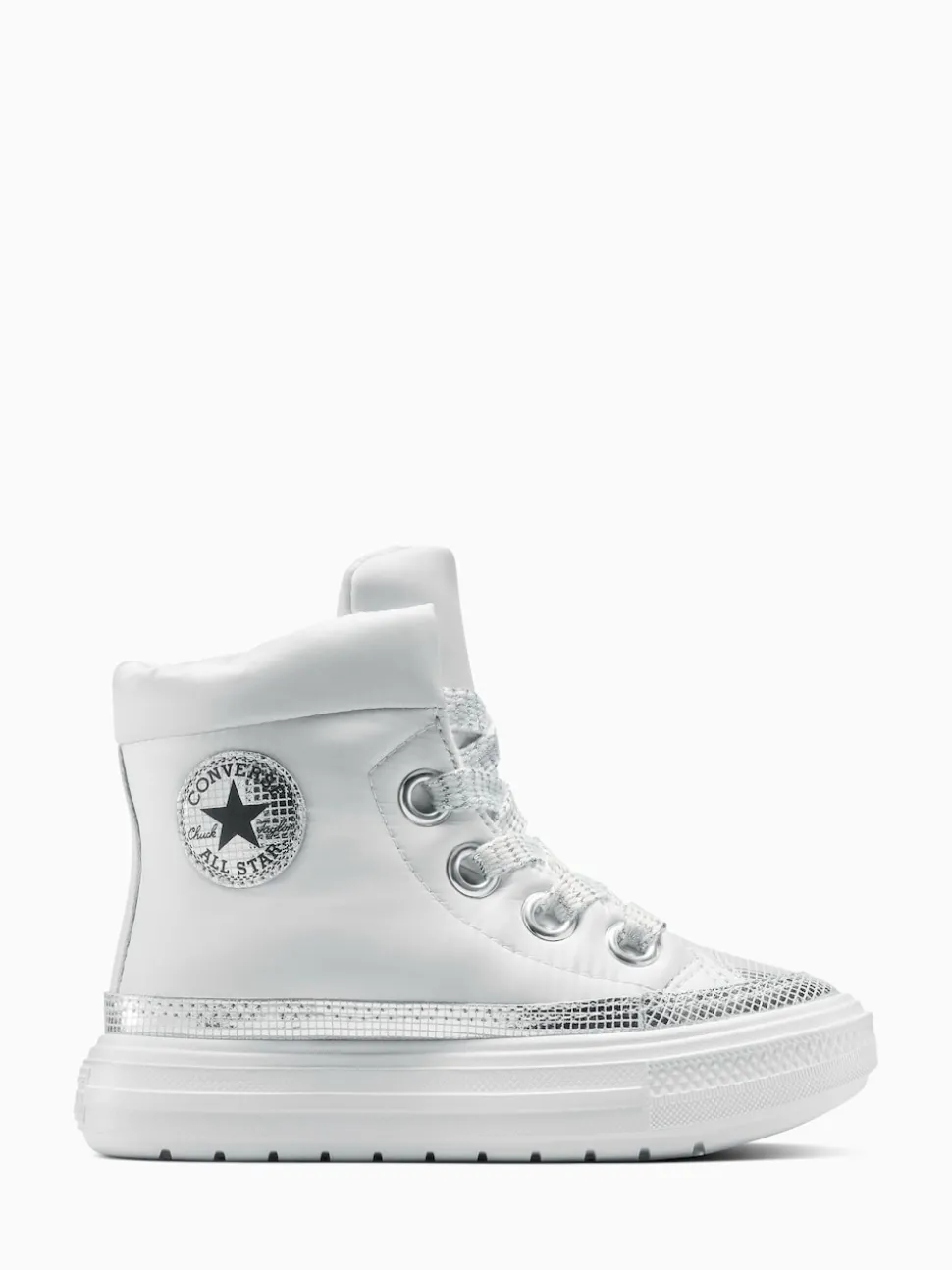 Converse Silver Chuck Taylor Kid Lift Trainers