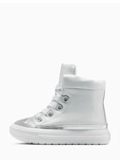 Converse Silver Chuck Taylor Kid Lift Trainers