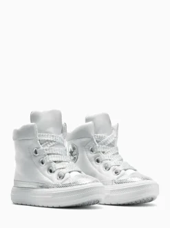 Converse Silver Chuck Taylor Kid Lift Trainers