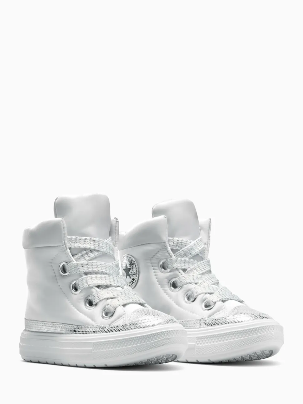 Converse Silver Chuck Taylor Kid Lift Trainers