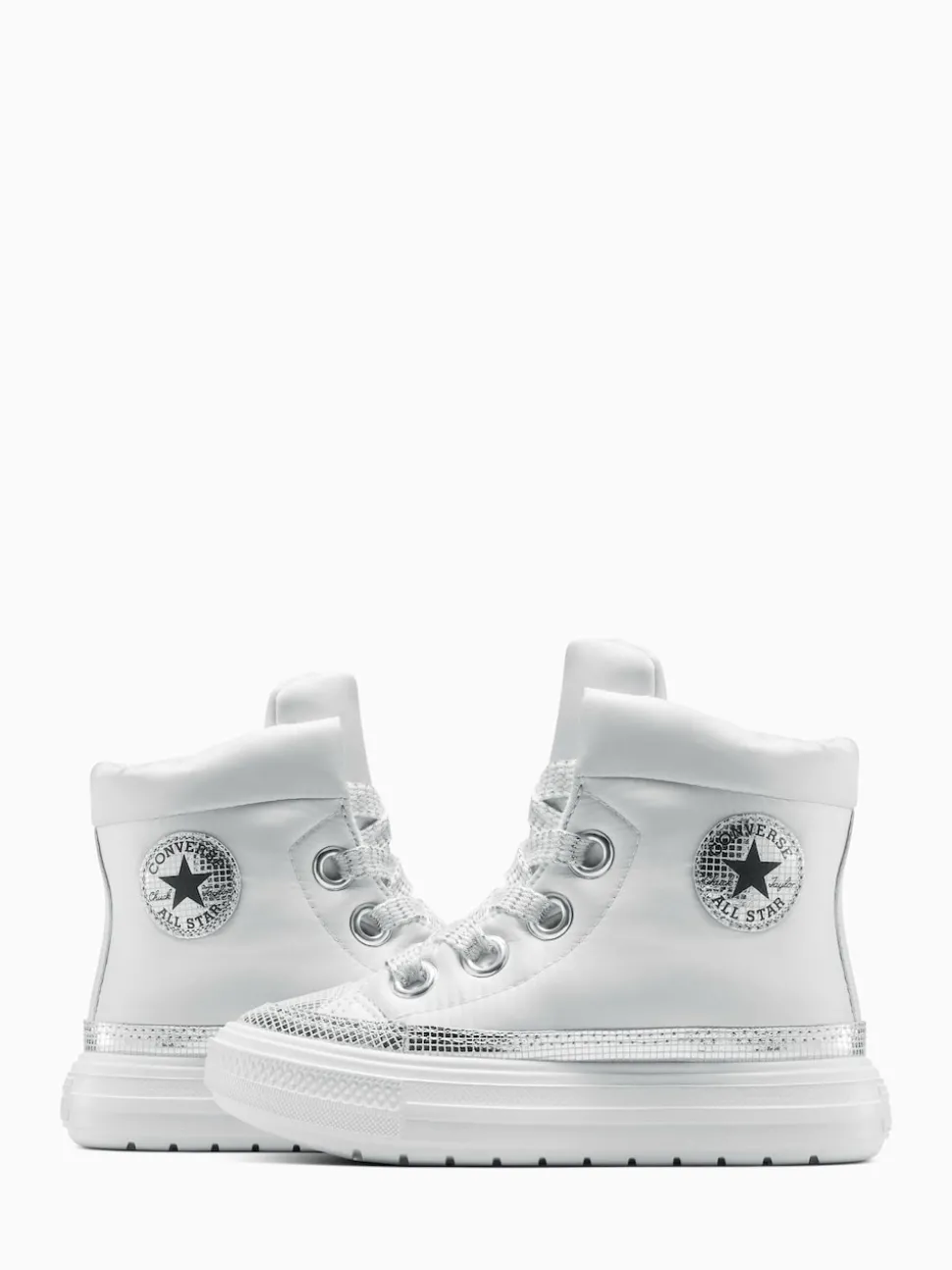 Converse Silver Chuck Taylor Kid Lift Trainers