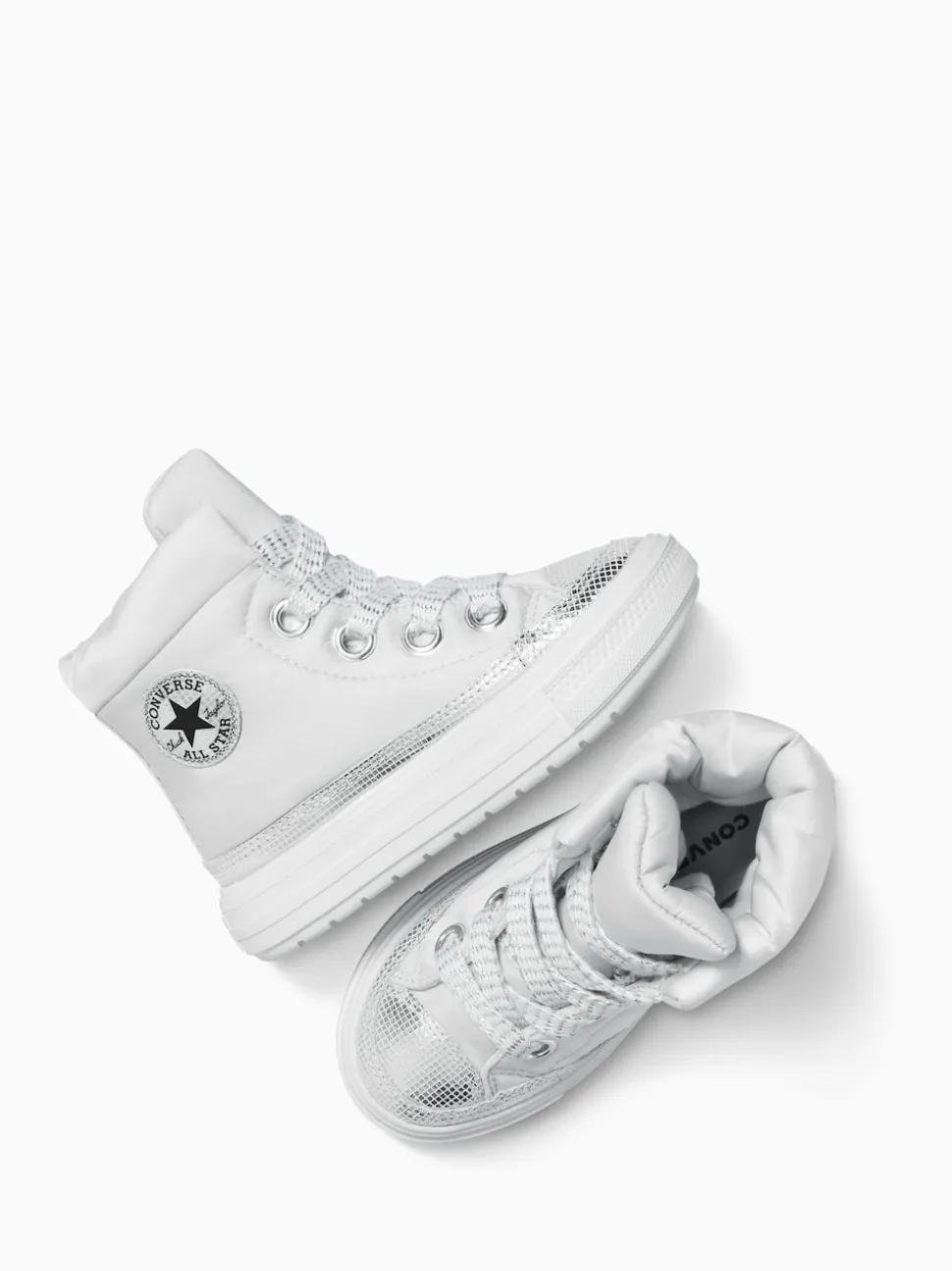 Converse Silver Chuck Taylor Kid Lift Trainers