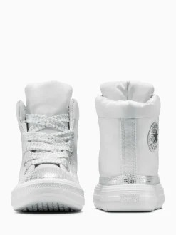 Converse Silver Chuck Taylor Kid Lift Trainers
