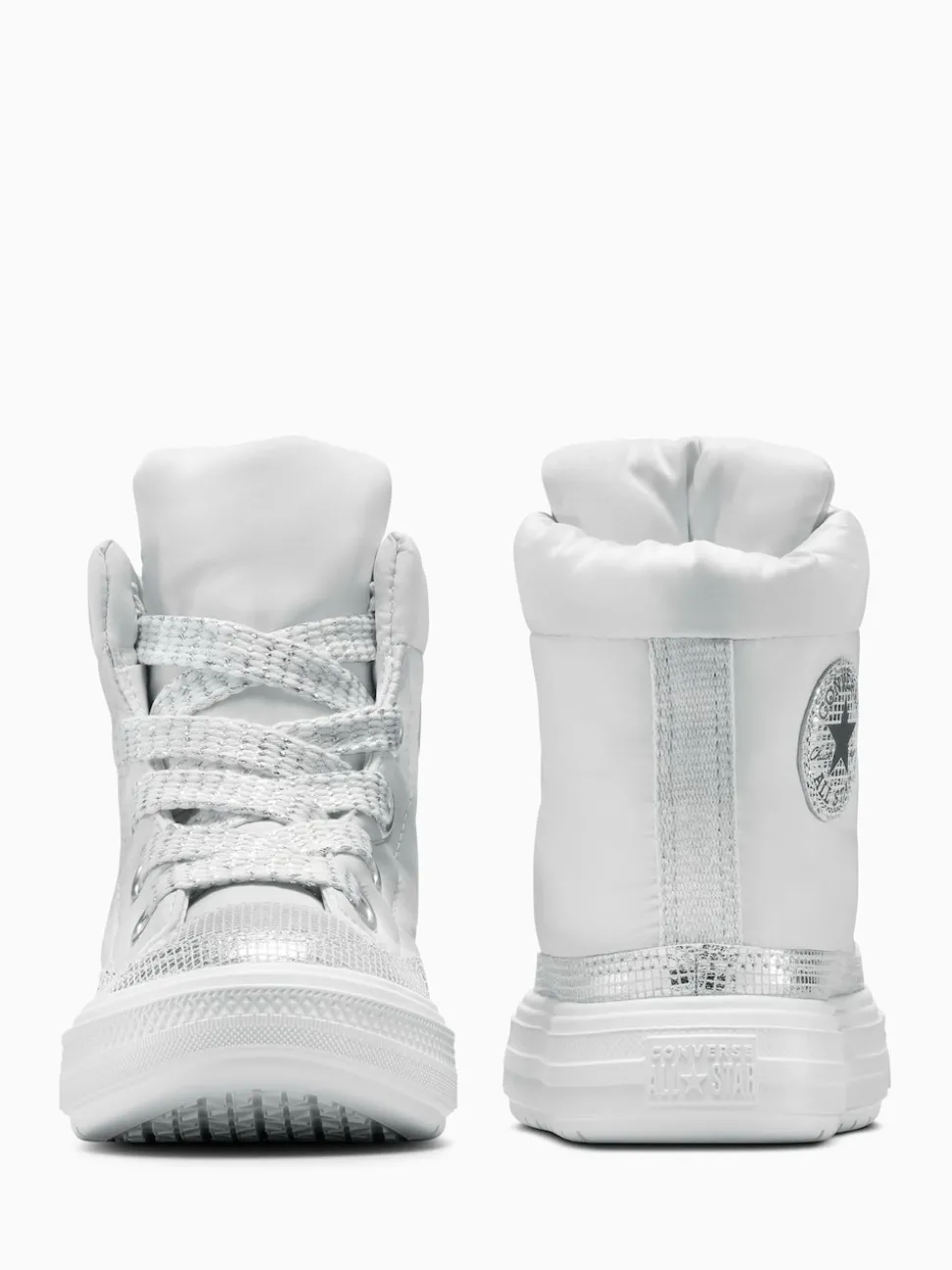 Converse Silver Chuck Taylor Kid Lift Trainers