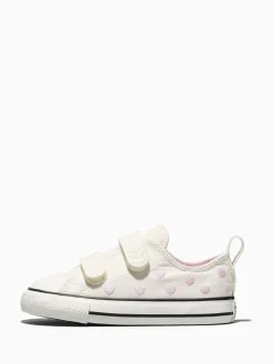 Converse White Chuck Taylor Toddler Heart 1V Trainers