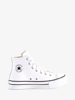Converse White EVA Leather Lift Youth Trainers