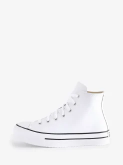 Converse White EVA Leather Lift Youth Trainers