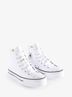 Converse White EVA Leather Lift Youth Trainers