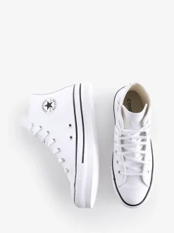 Converse White EVA Leather Lift Youth Trainers