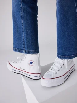 Converse White Eva Lift High Top Youth Trainers