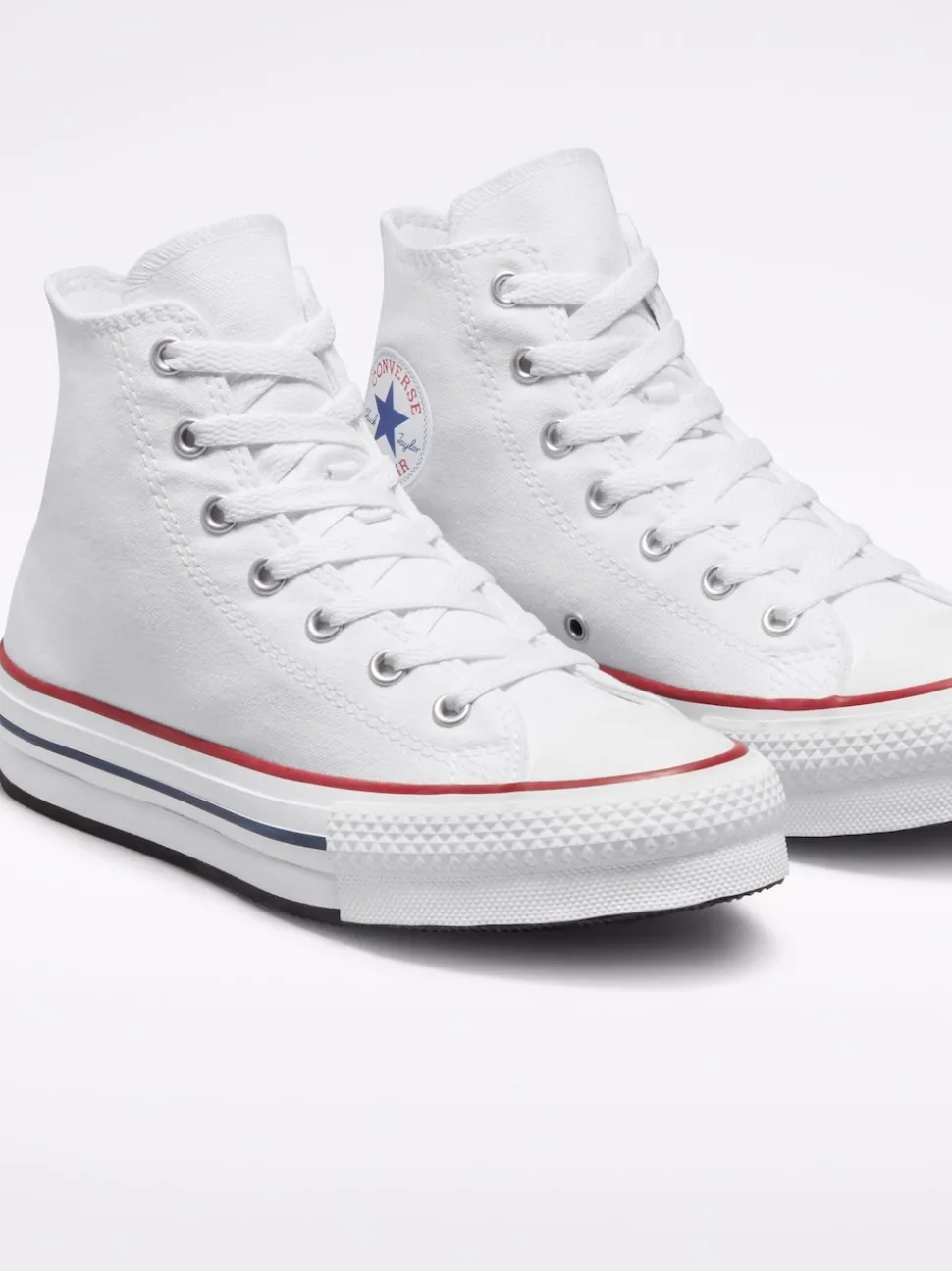 Converse White Eva Lift High Top Youth Trainers