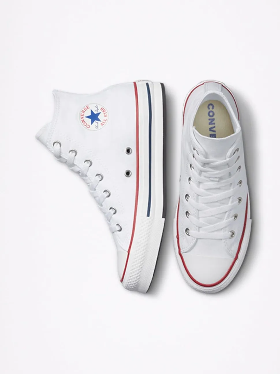 Converse White Eva Lift High Top Youth Trainers
