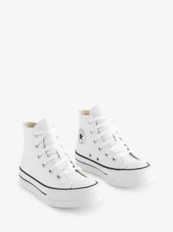 Converse White Junior All Star Eva Lift Leather Trainers