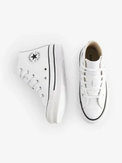 Converse White Junior All Star Eva Lift Leather Trainers
