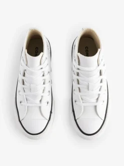 Converse White Junior All Star Eva Lift Leather Trainers