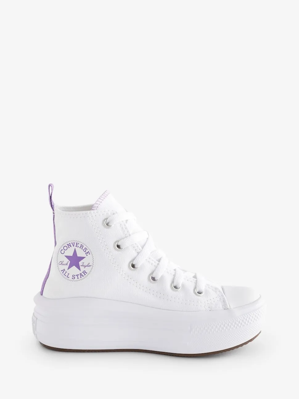 Converse White/Purple Move Platform High Top Junior Trainers